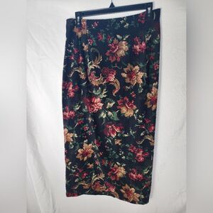 Vintage Romantic Floral Size 10 Tapestry Look Skirt Fairy Goth Whimsigoth Vamp